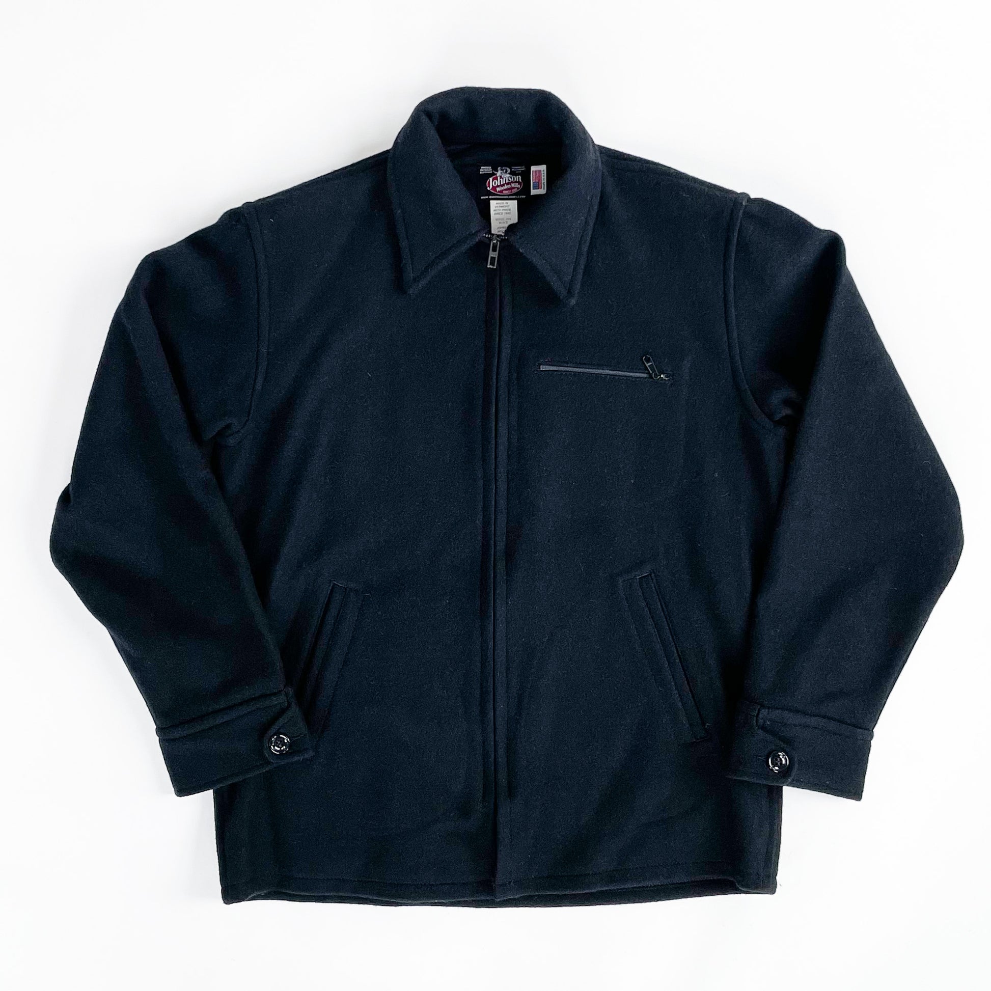 Night navy wool full zip field jacket 