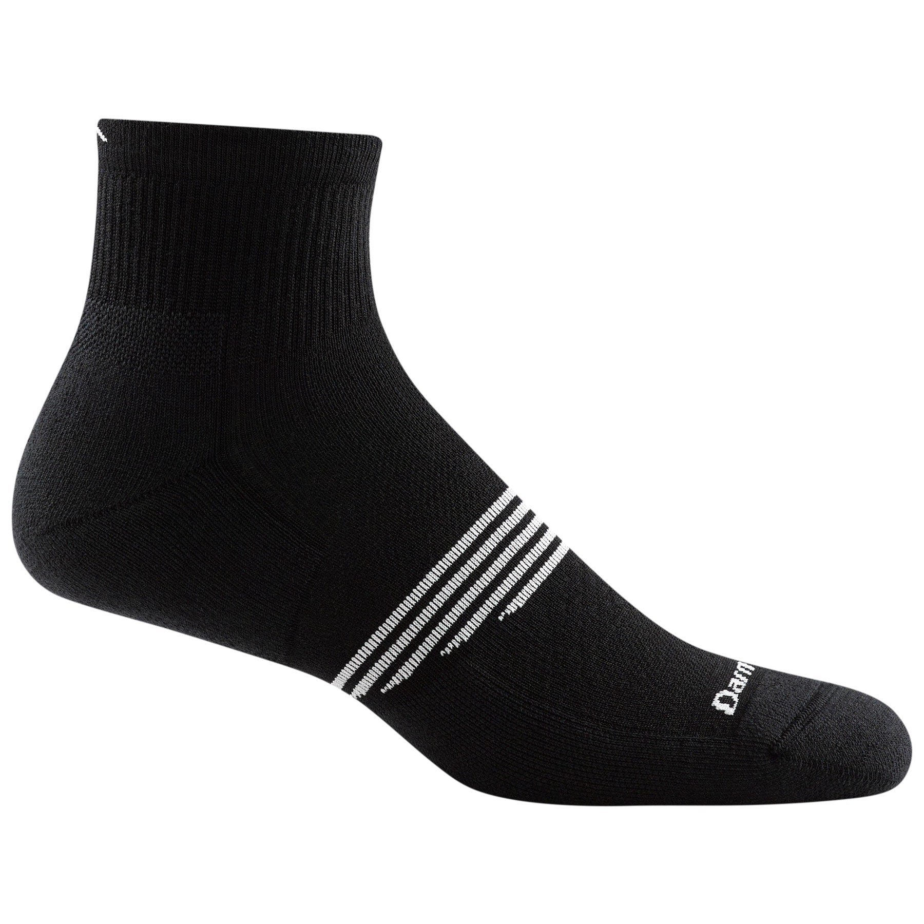 Darn Tough 1102 black Quarter ankle sock