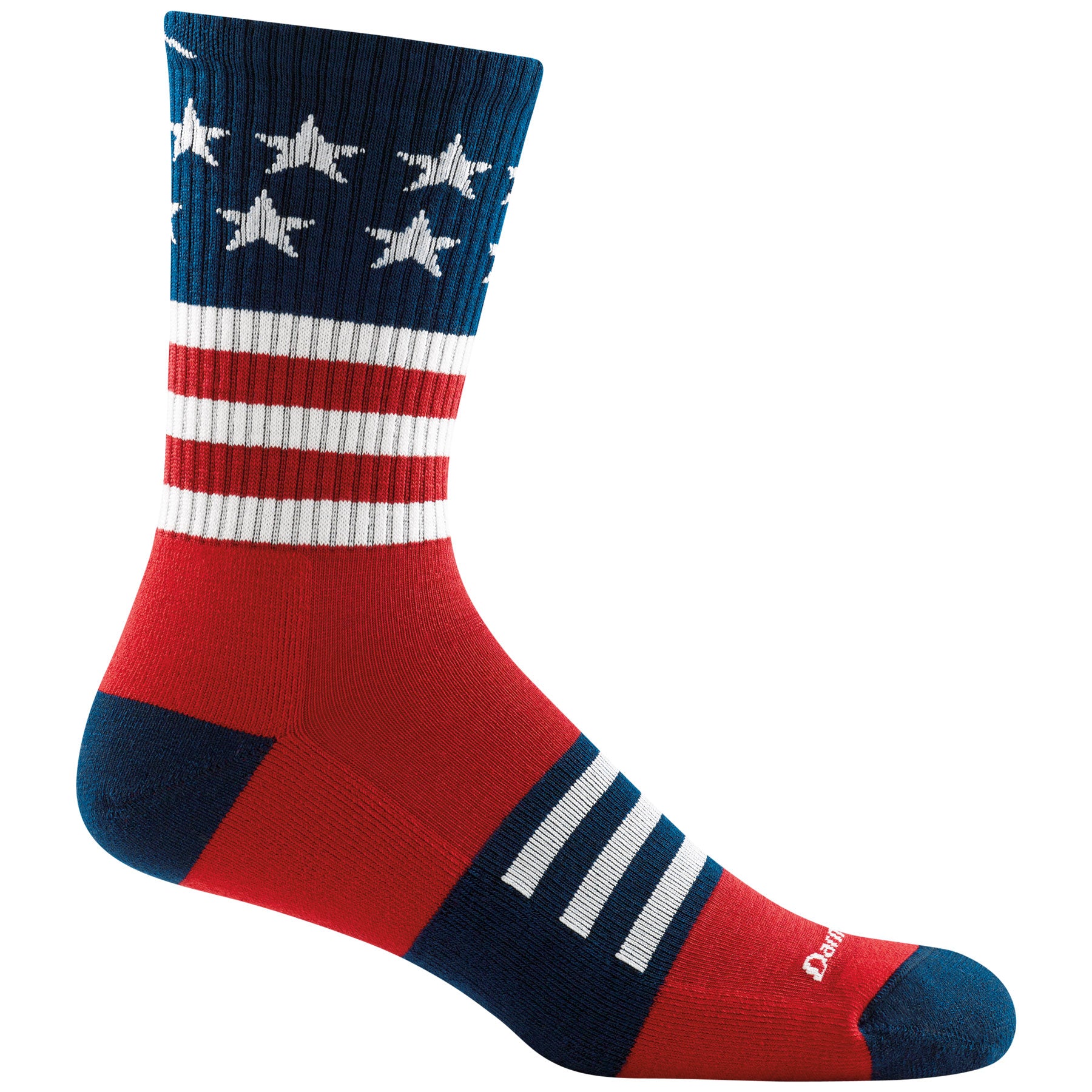 Darn Tough 1976 red white and blue stars and stripes sock