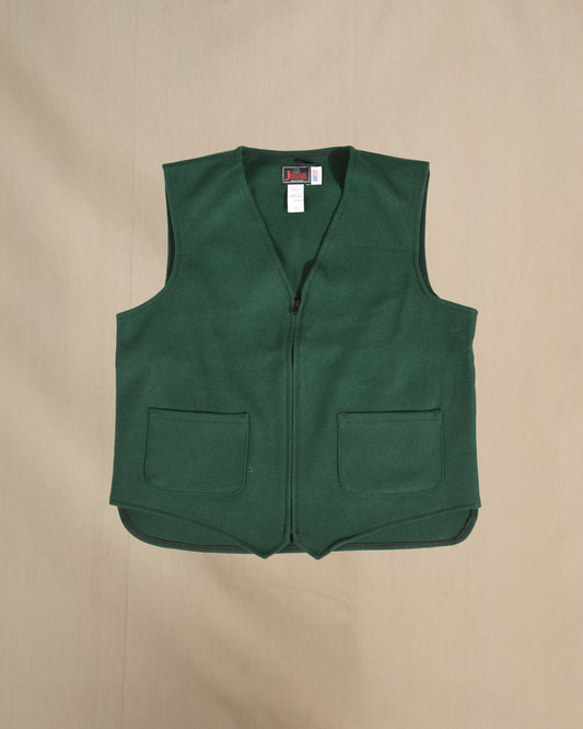 Vest Spruce Green, zipper front, two lower pockets & adjustable back
