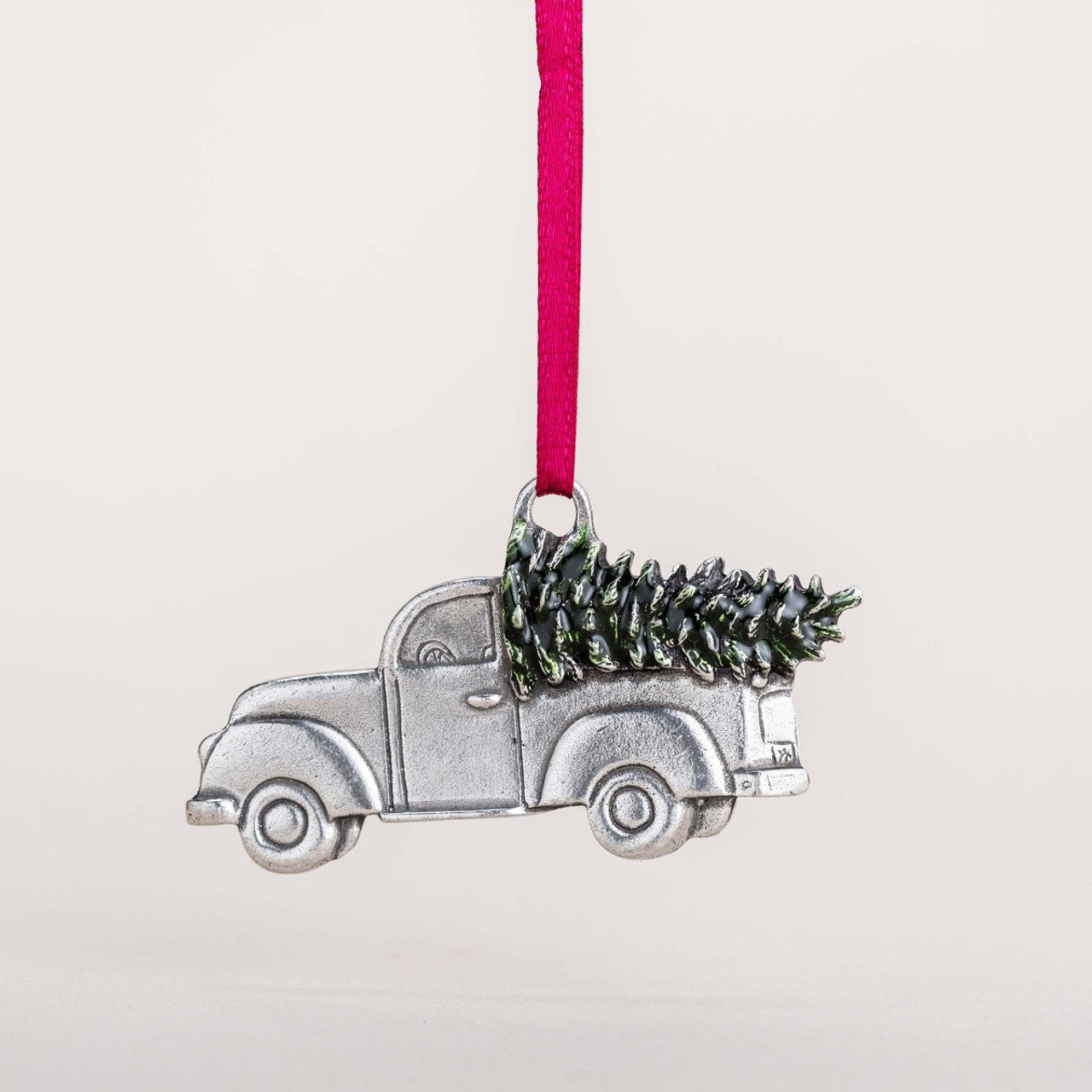 Danforth Pewter 2013 annual ornament. Truck with christmas tree in back