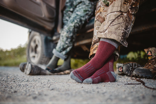 Darn Tough 2104 Ember on model