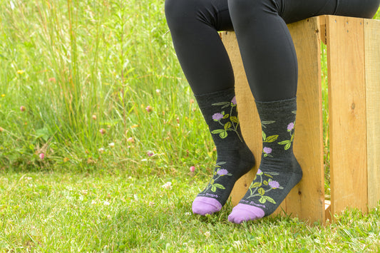 Darn Tough 6104 Charcoal on model