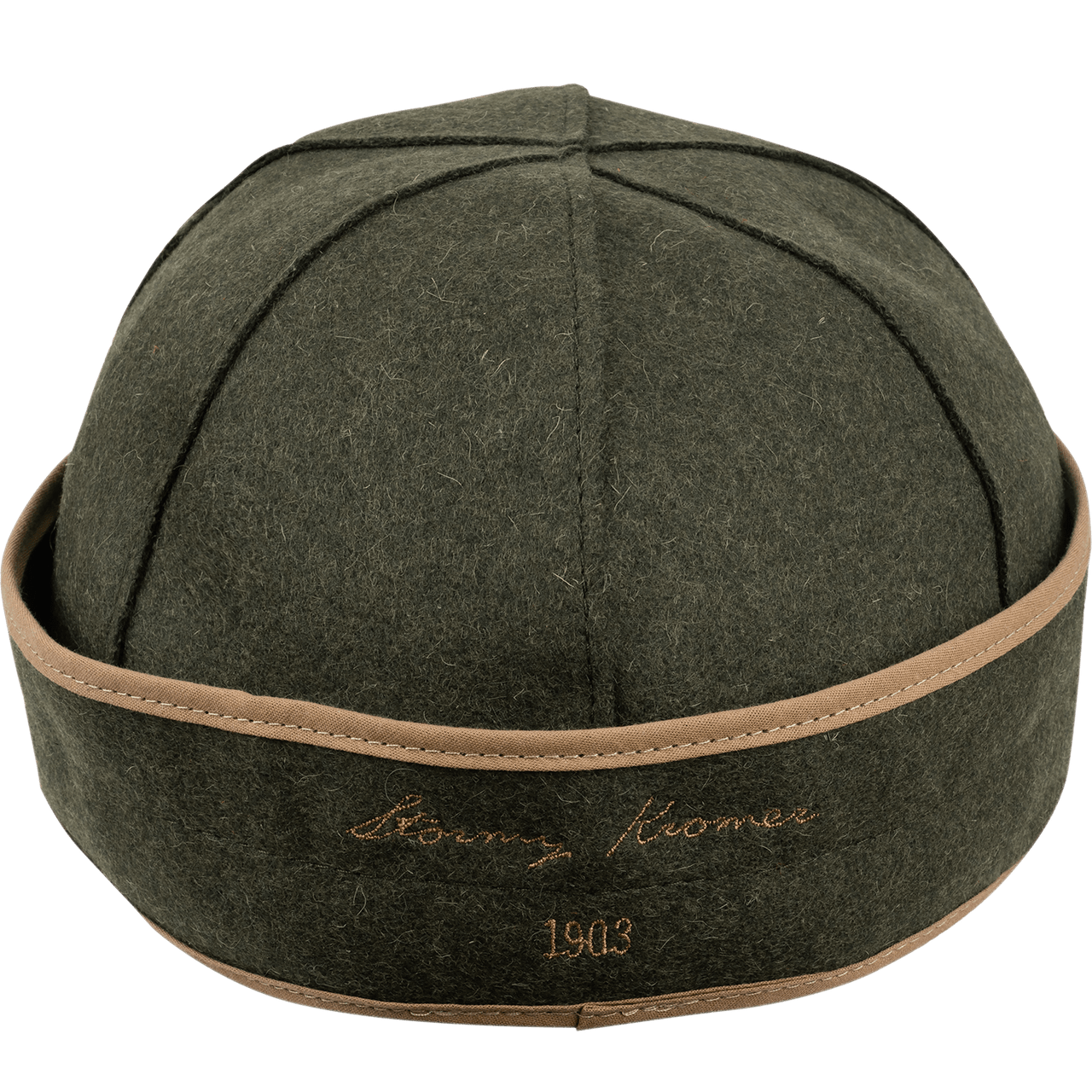 Stormy Kromer Mackinaw Olive wool hat back side