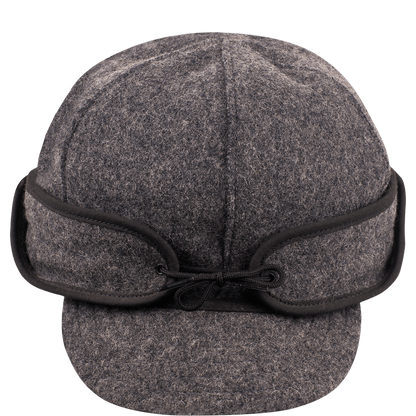 front view of Stormy Kromer Rancher gray wool rancher cap