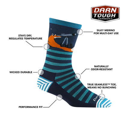 Women's Darn Tough 6037 sock features