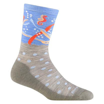 Darn Tough Women's 6105 shore sock - gray, blue, red and orange sea image