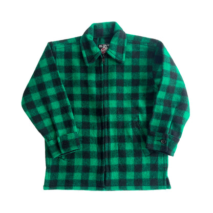Johnson Woolen Mills Childrens Green and black buffalo check Wool jac shirt