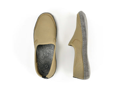 Vermont House Shoes - Loafer - Stone top and side view