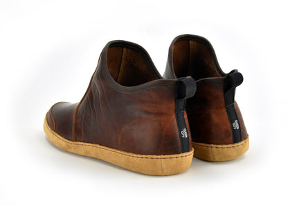 Vermont House Shoes - Hi-Top - Tobacco Bison back view
