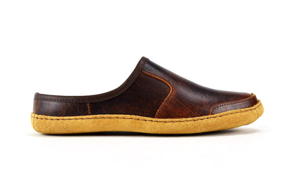 Vermont House Shoes -  Mule - Tobacco Bison side view