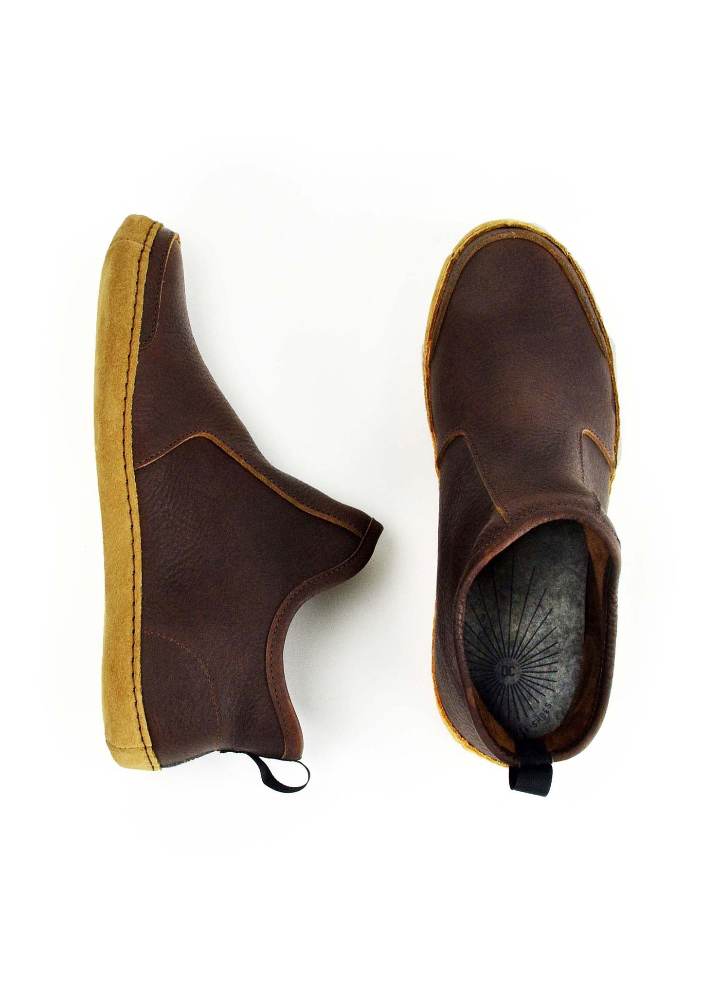 Vermont House Shoes - Hi-Top - Chocolate top and side view