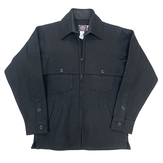 Double Cape Wool Jac Shirt Full zip, midnight black.