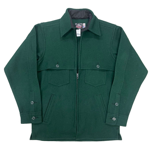 Double Cape Wool Jac Shirt - Full zip, spruce green