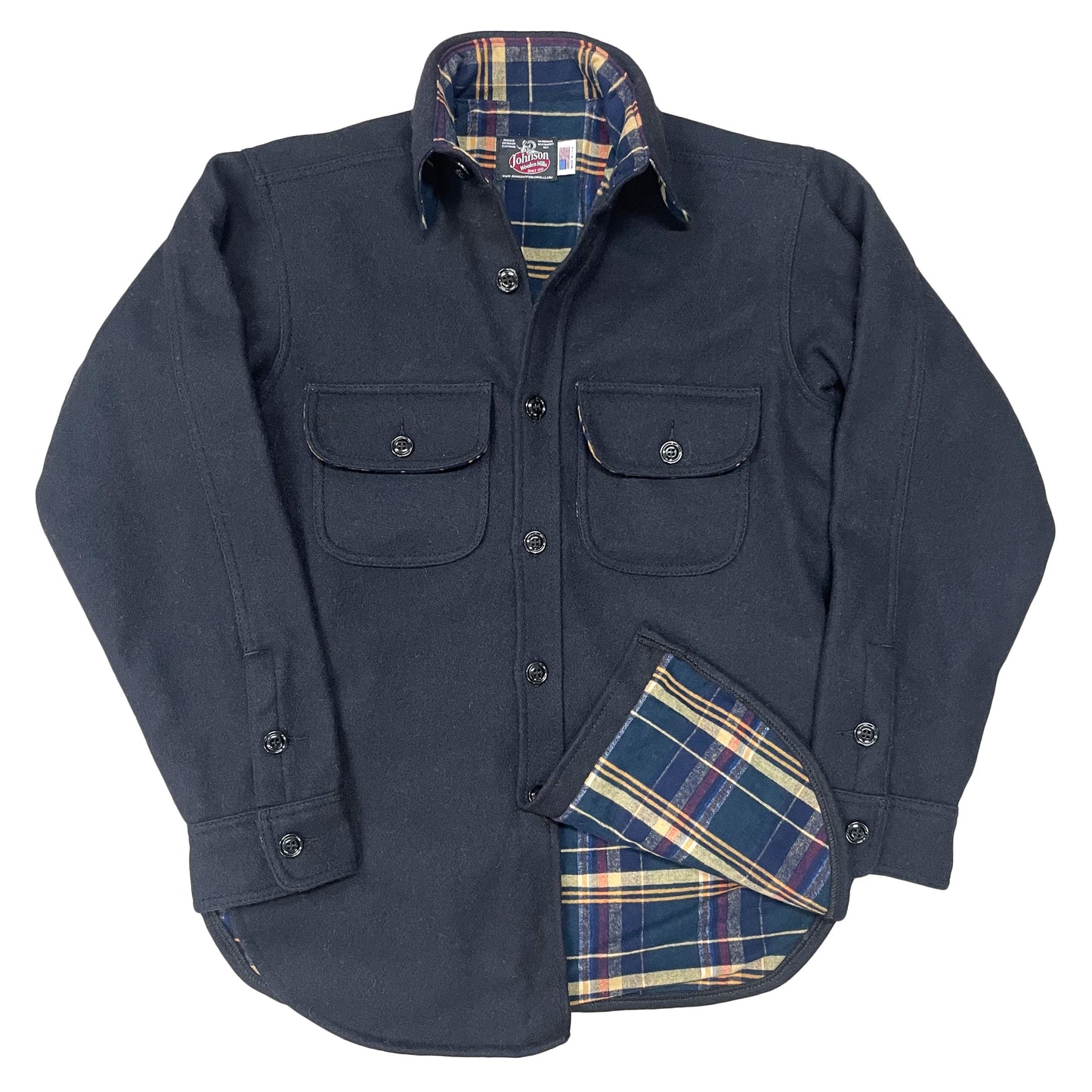 Long Tail Button Down long sleeve shirt with a 6 button front, button cuffs and two front chest pockets. Shown in night navy