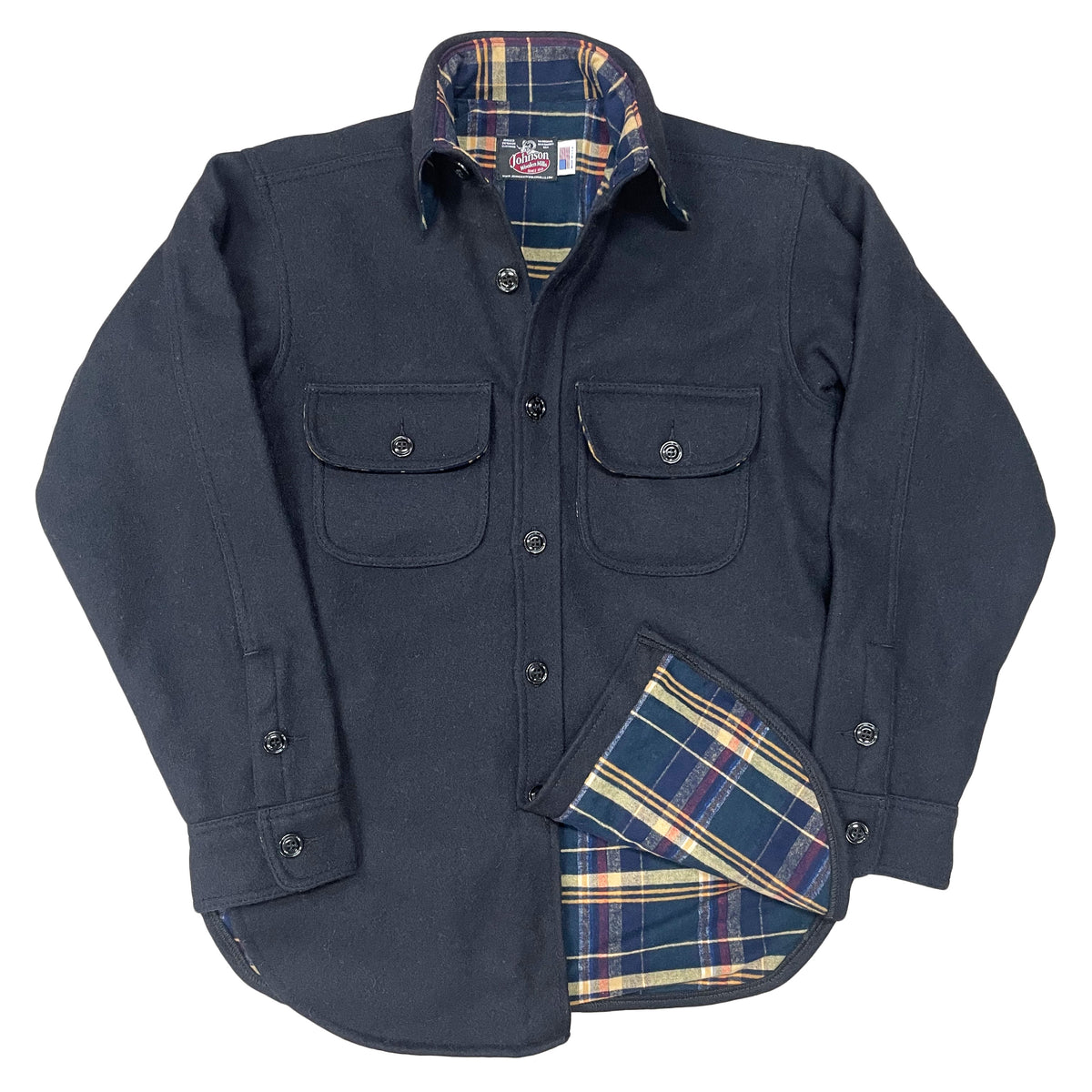 Flannel Lined Wool Button Down Shirt – Johnson Woolen Mills