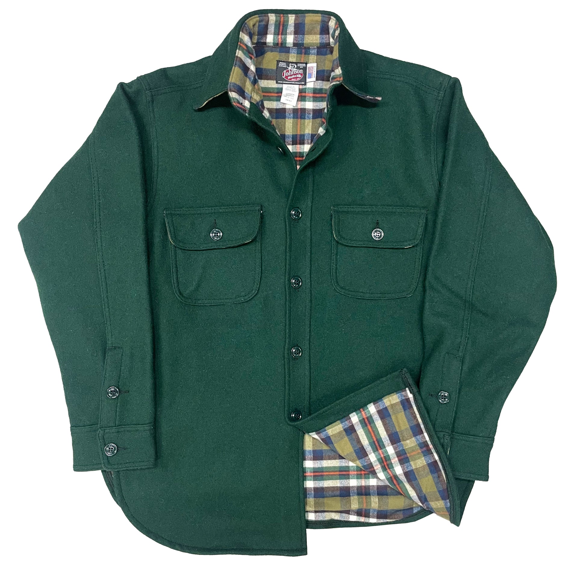 Long Tail Button Down long sleeve shirt with a 6 button front, button cuffs and two front chest pockets. Shown in spruce green.