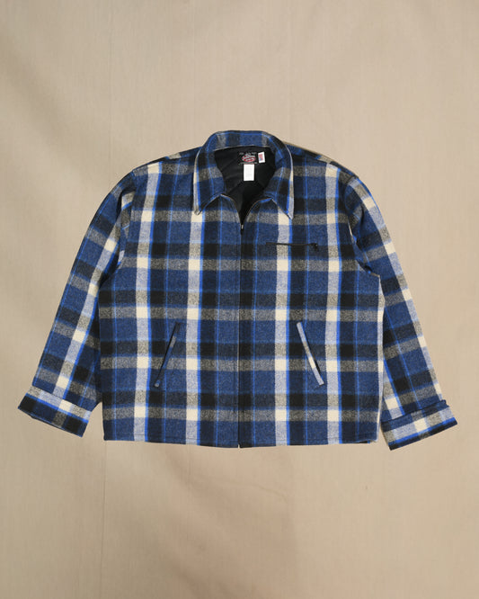 blue, white, and black plaid Field jacket
