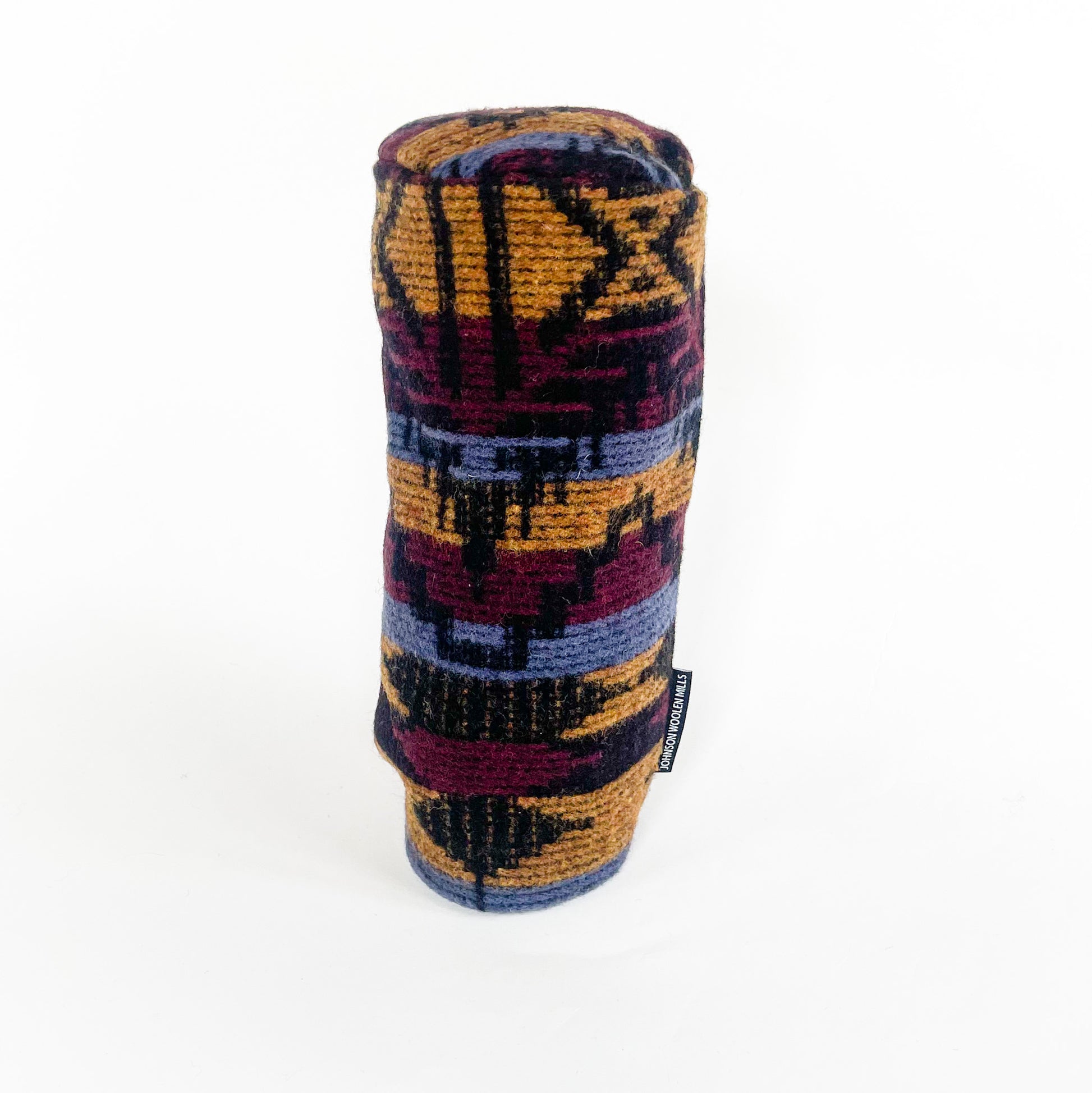 red, blue, yellow and black geometric print wool driver headcover