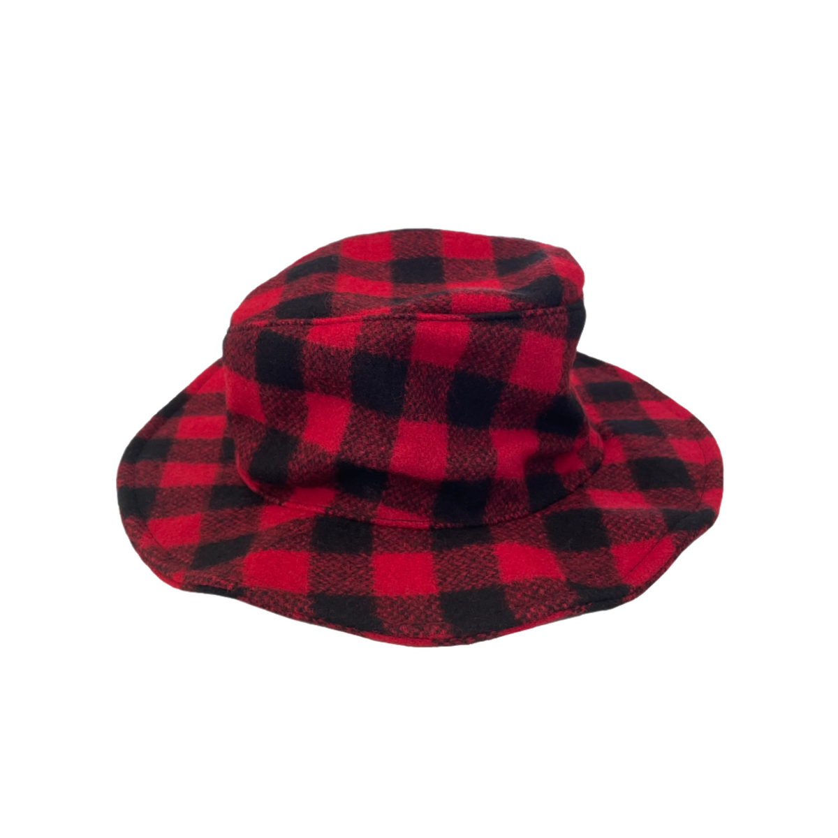 BRANIGAN WEAVERS Beige Black Red Plaid Wool Bucket Hat Grunge Plaid Bin Bucket Hat by Kangol --> Shop Hats, Beanies  main image 2