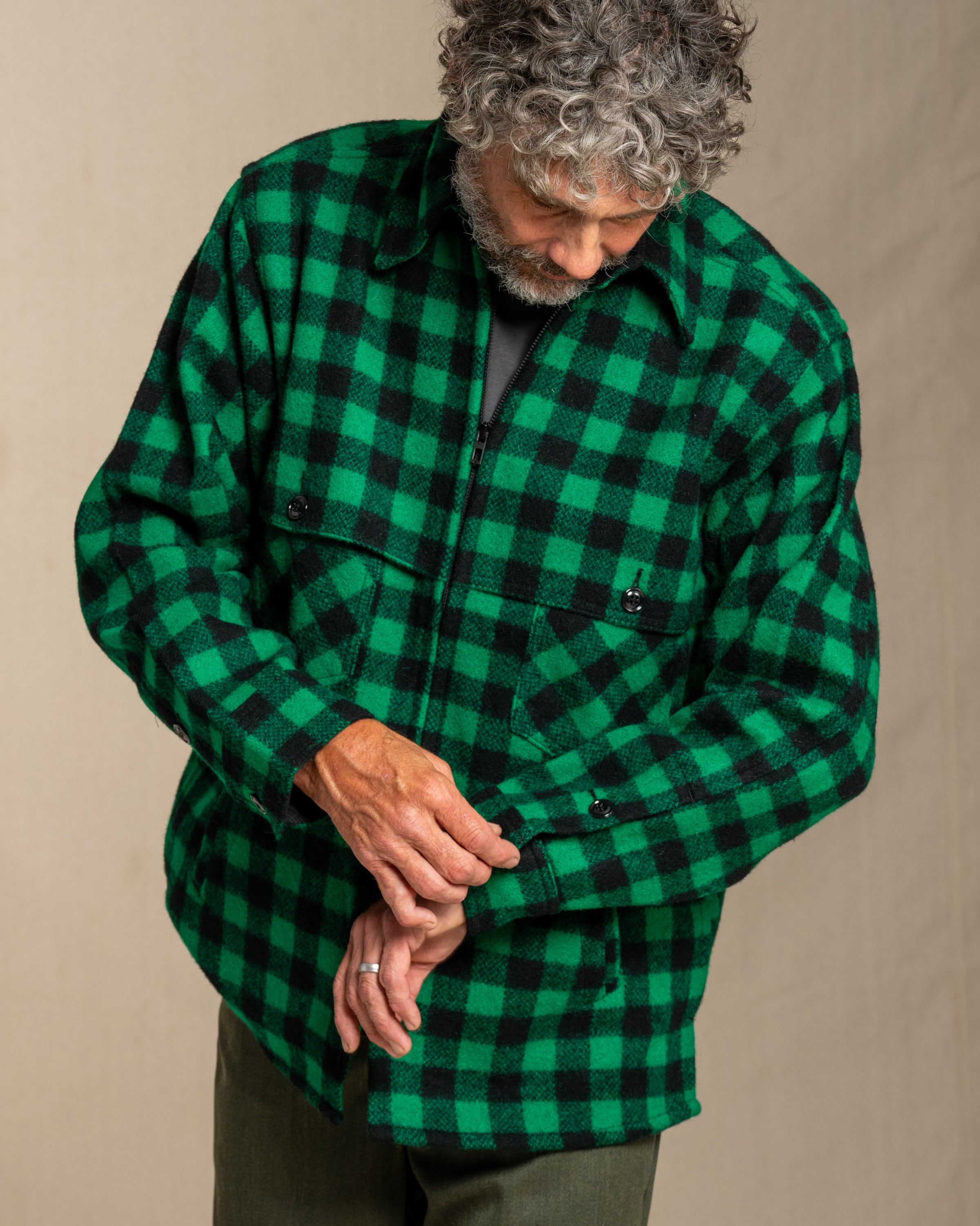 Double Cape Jac Shirt - Green & Black Buffalo Check – Johnson
