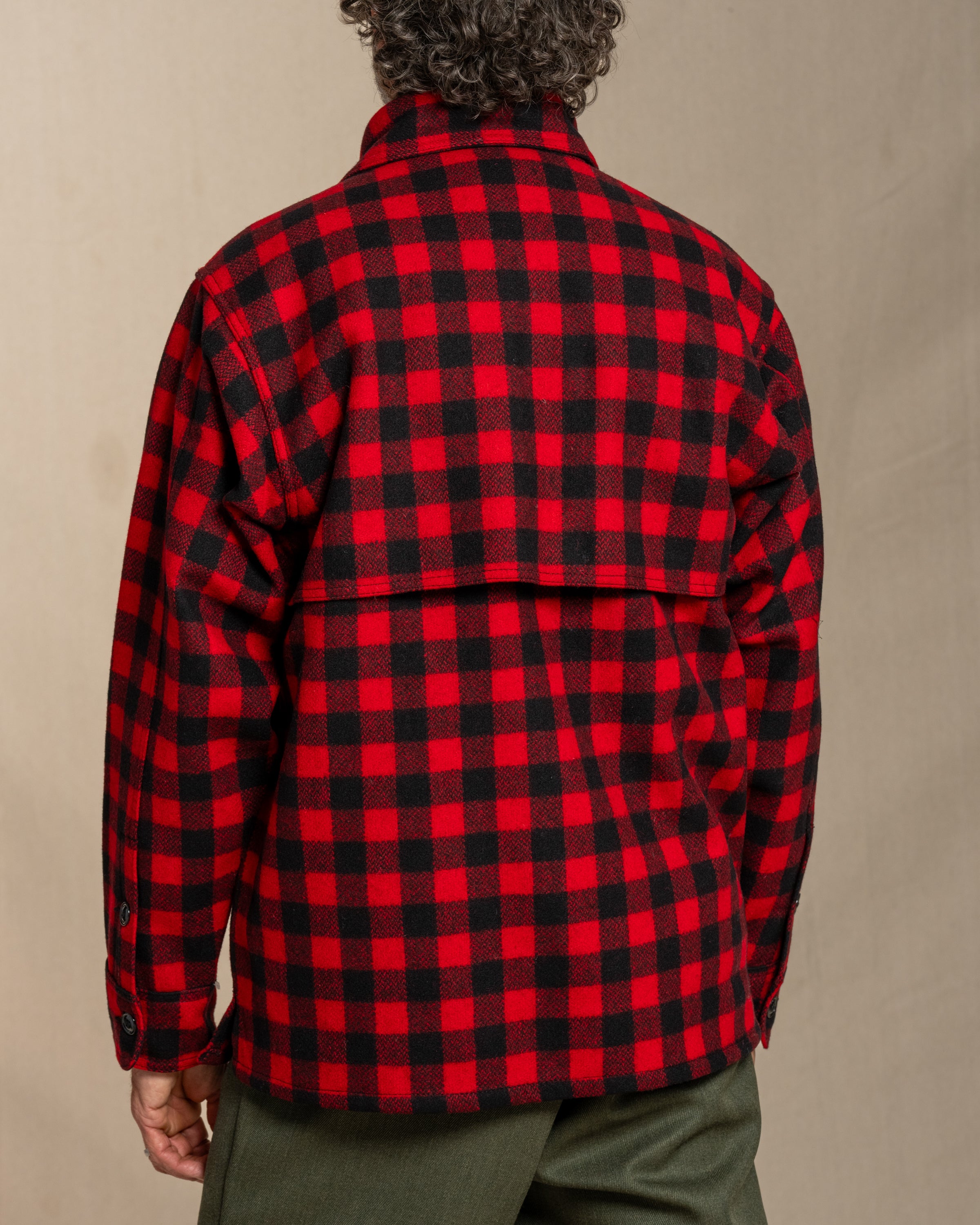 Double Cape Jac Shirt - Red & Black Buffalo Check – Johnson Woolen