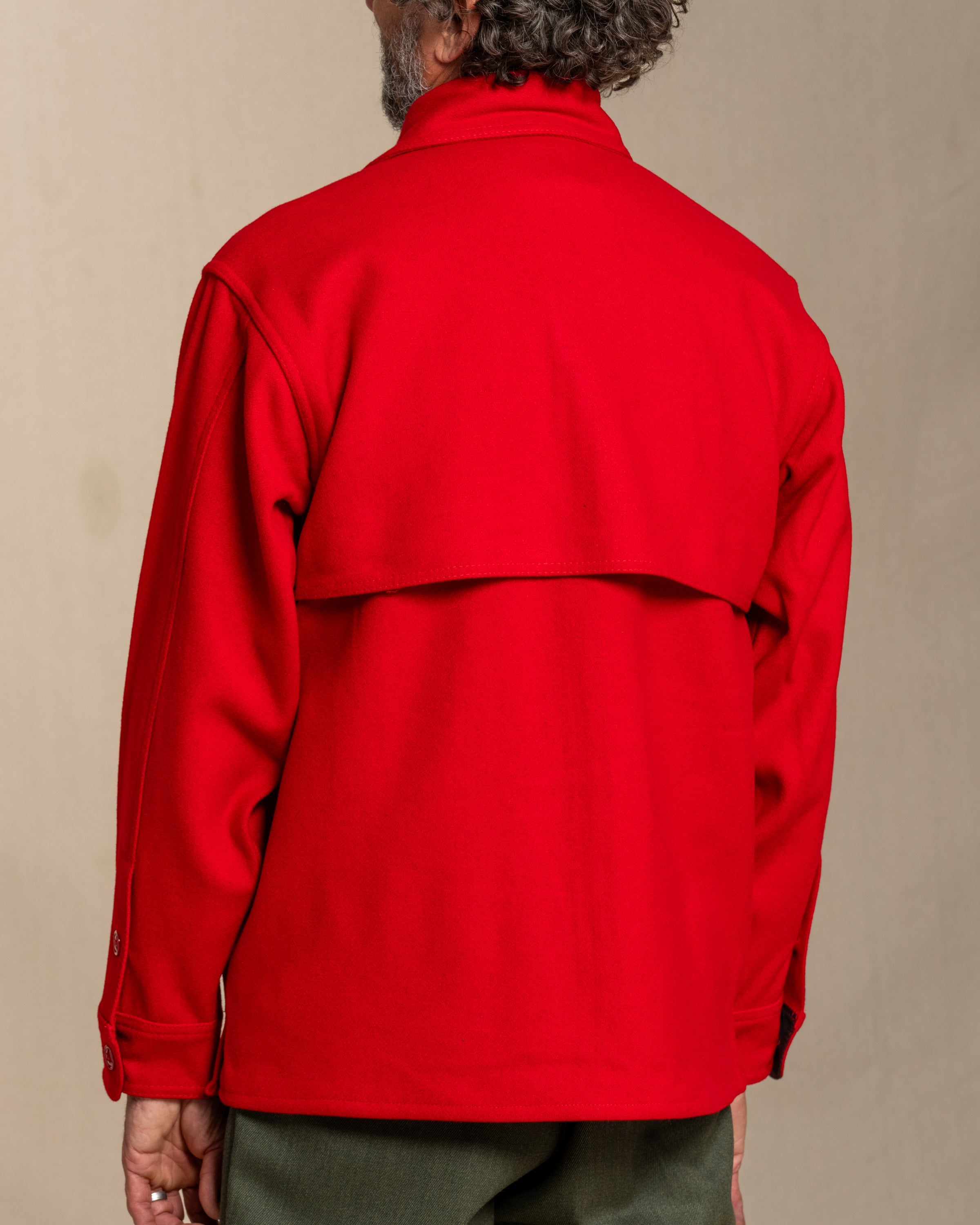 Double Cape Jac Shirt - Bright Scarlet – Johnson Woolen Mills