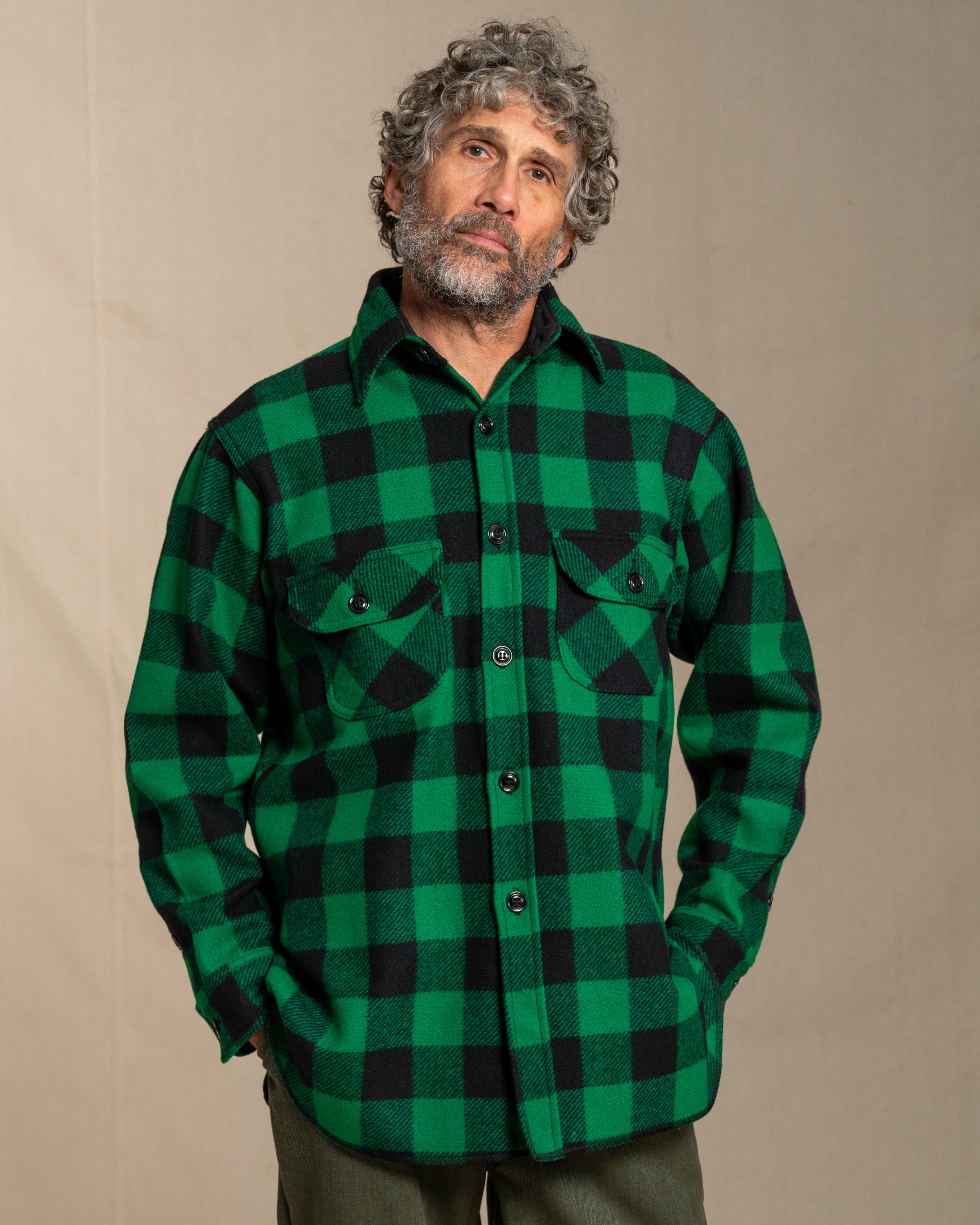トップス GREEN CLOTHING WOOL FLANNEL SHIRTS Long Tail Wool Button Down Shirt – Johnson Woolen Mills