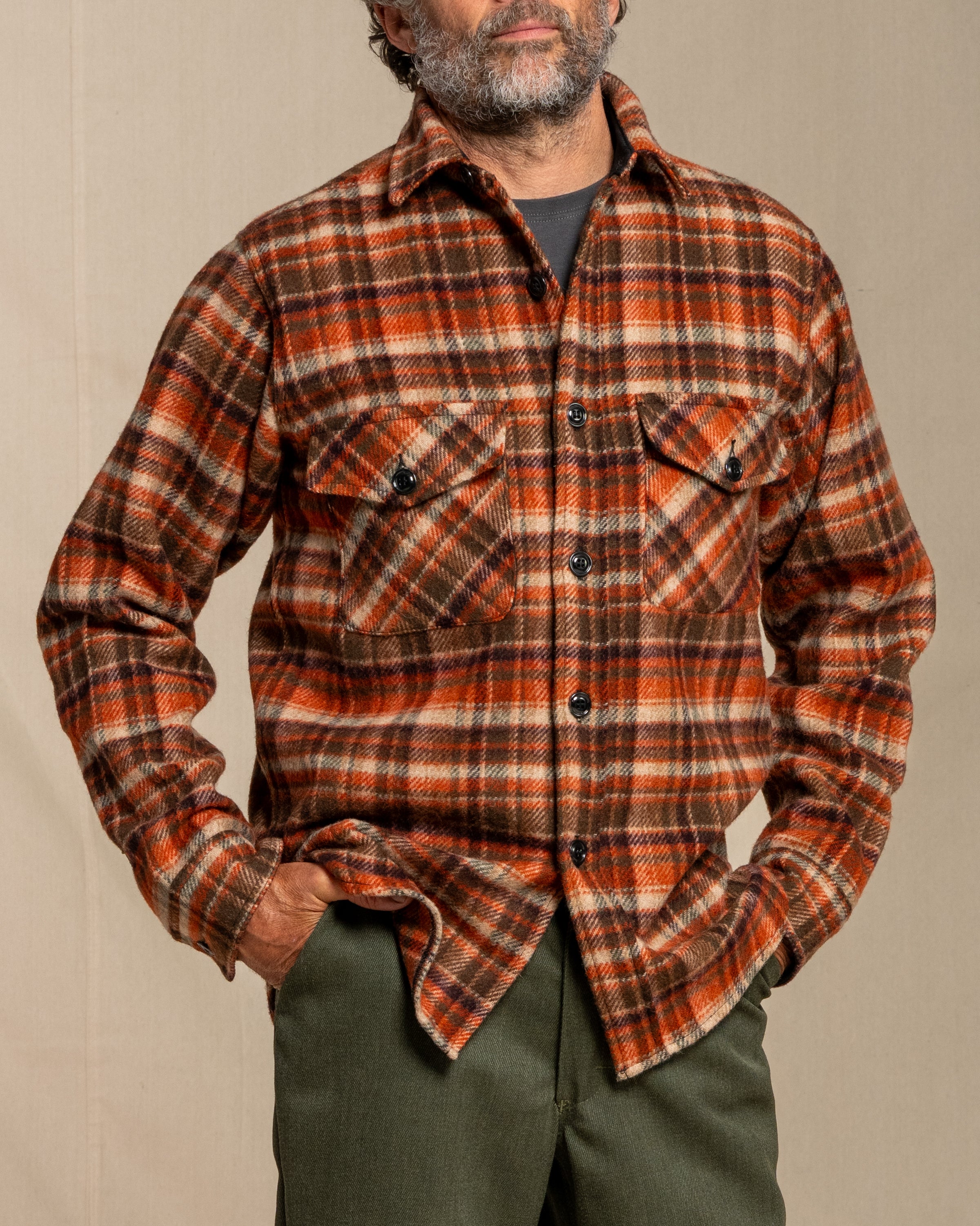 シャツ Powr House WOOL SHIRTS 1960s SH24148 Wool Button Down Shirt – Johnson Woolen Mills