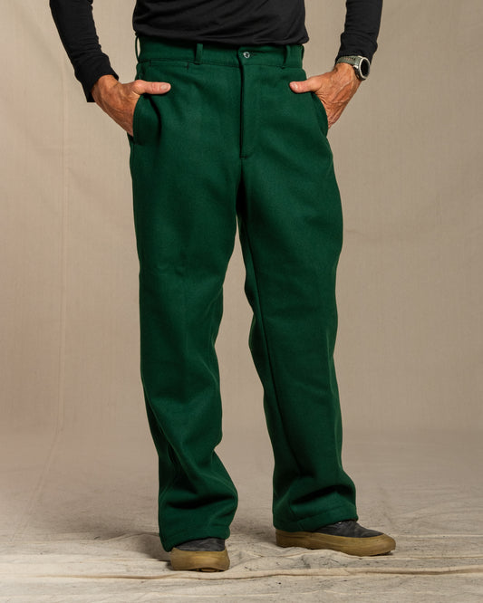 Green wool lined pants
