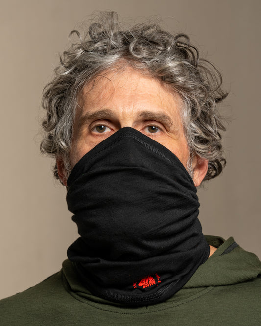 Black Merino Wool Neck Gaiter