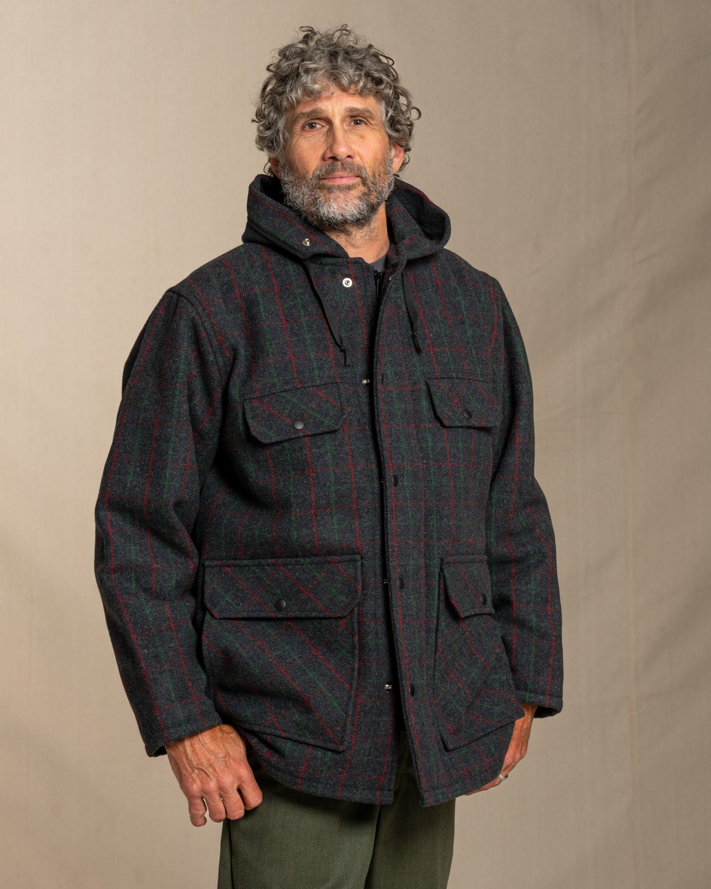 Adirondack plaid outdoor wool hunting coat