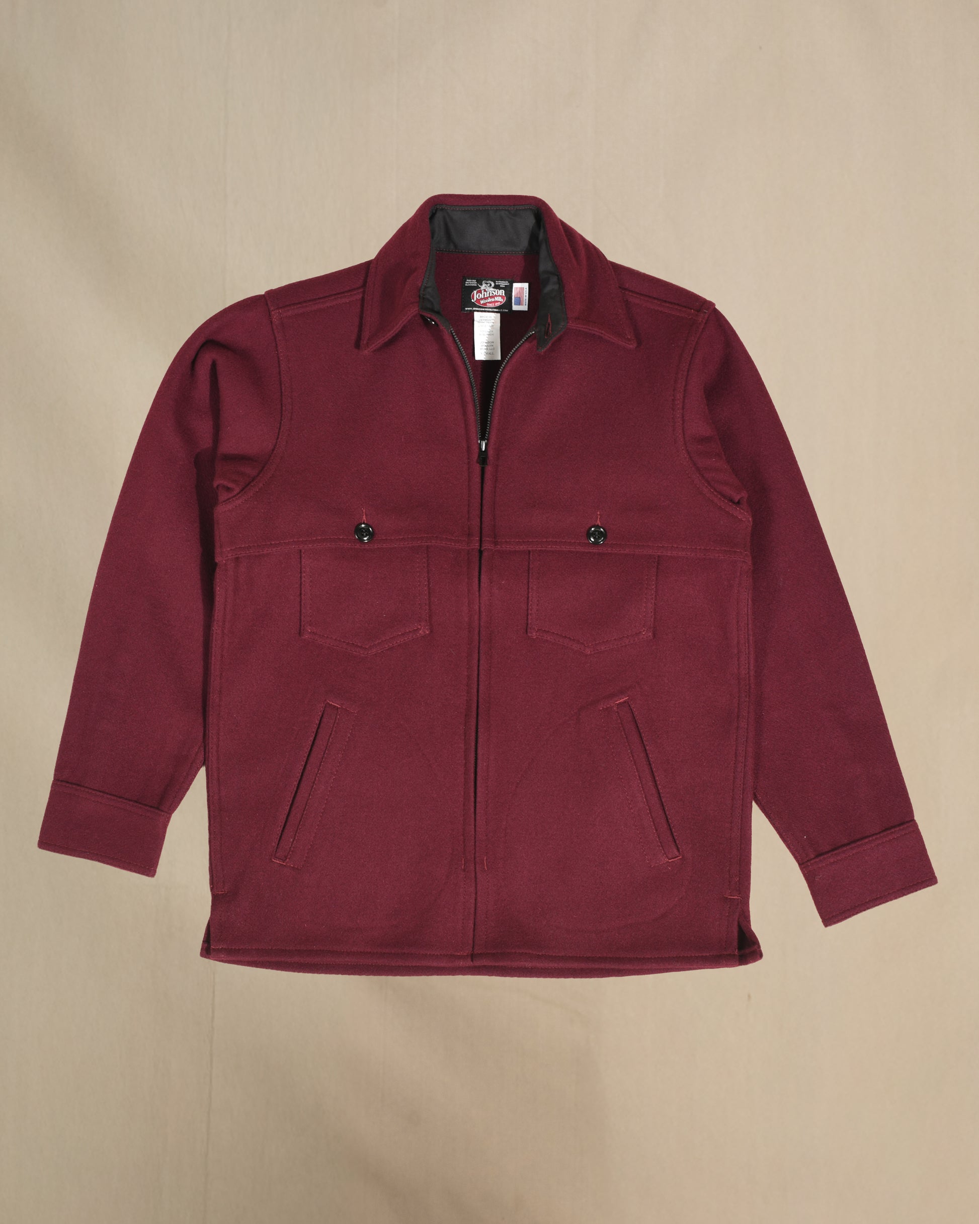 Wool Double Cape Jac Shirt Burgundy