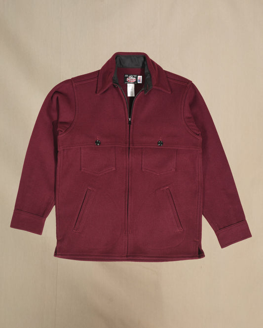 Wool Double Cape Jac Shirt Burgundy