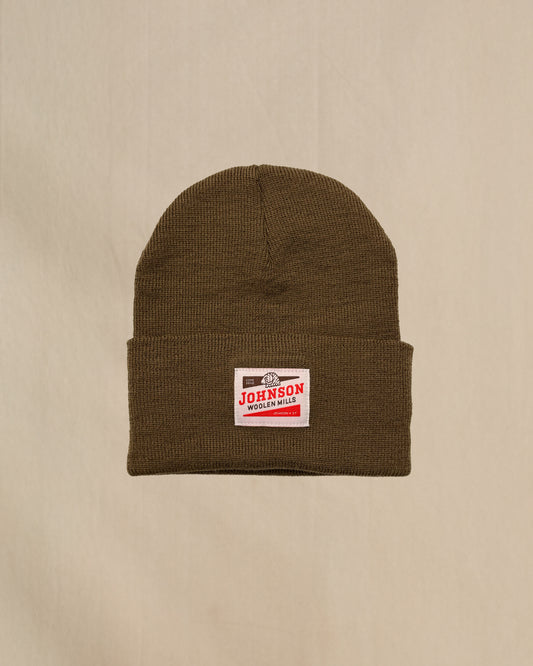 Kid's merino wool beanie in coyote brown