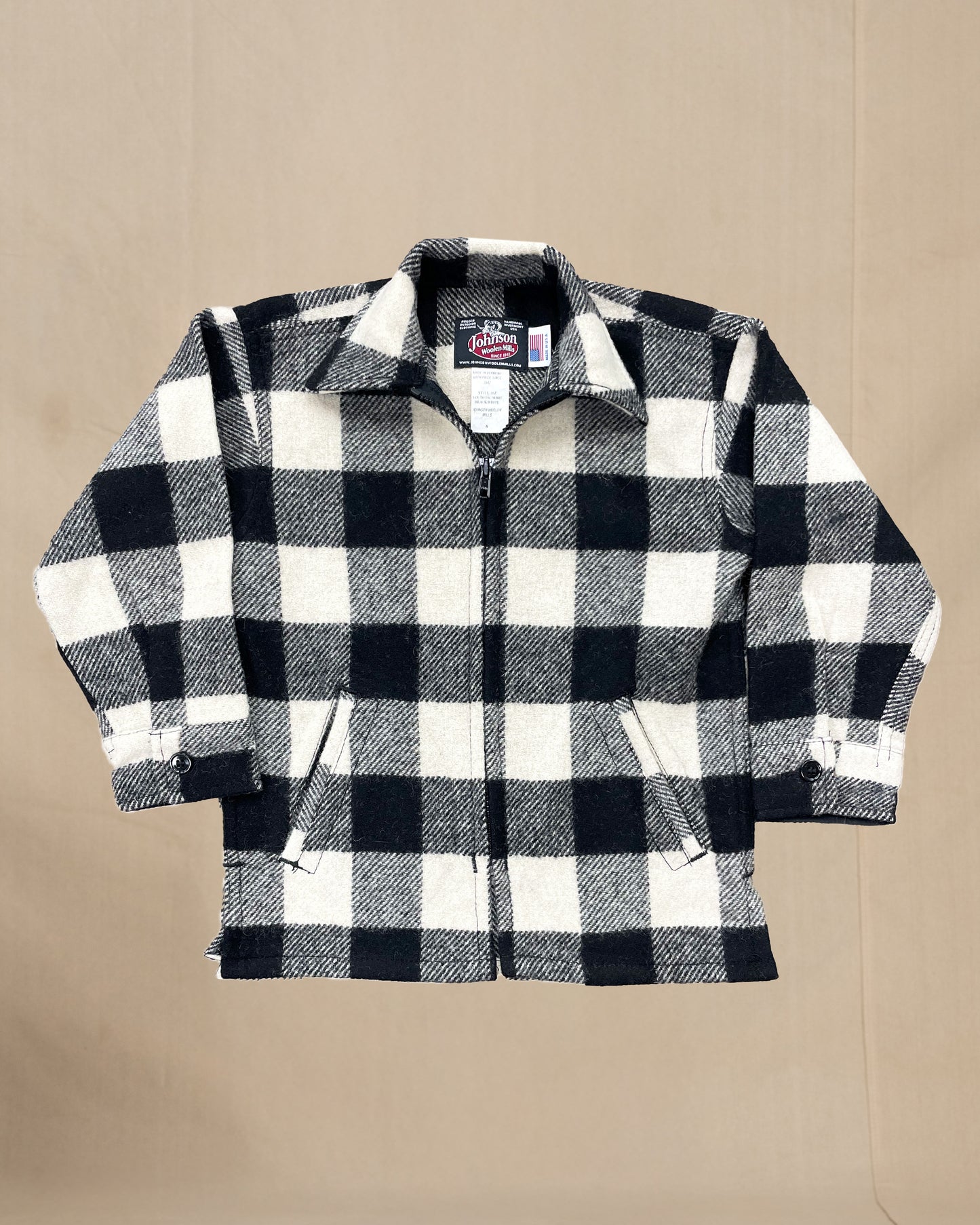 Children's wool jac shirt black and white check