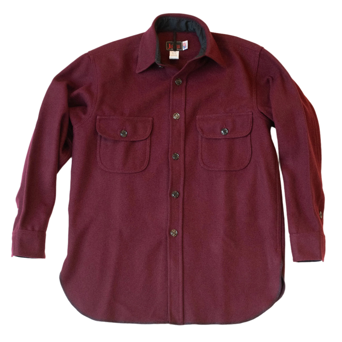 KNOX Fine Wool Straight Tale Shirt M（Long Tail Wool Button Down 