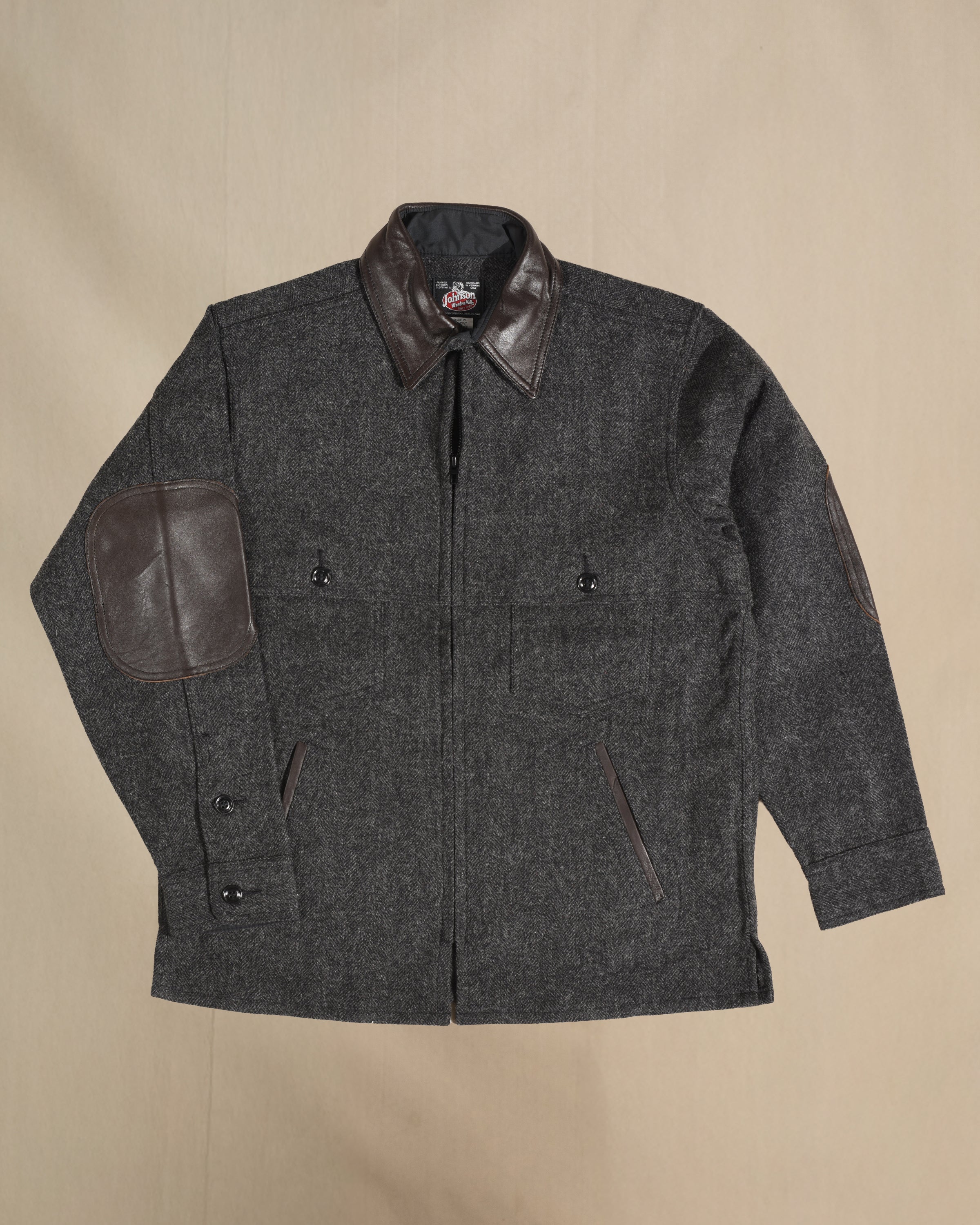 Leather Collar Jac Shirt – Johnson Woolen Mills
