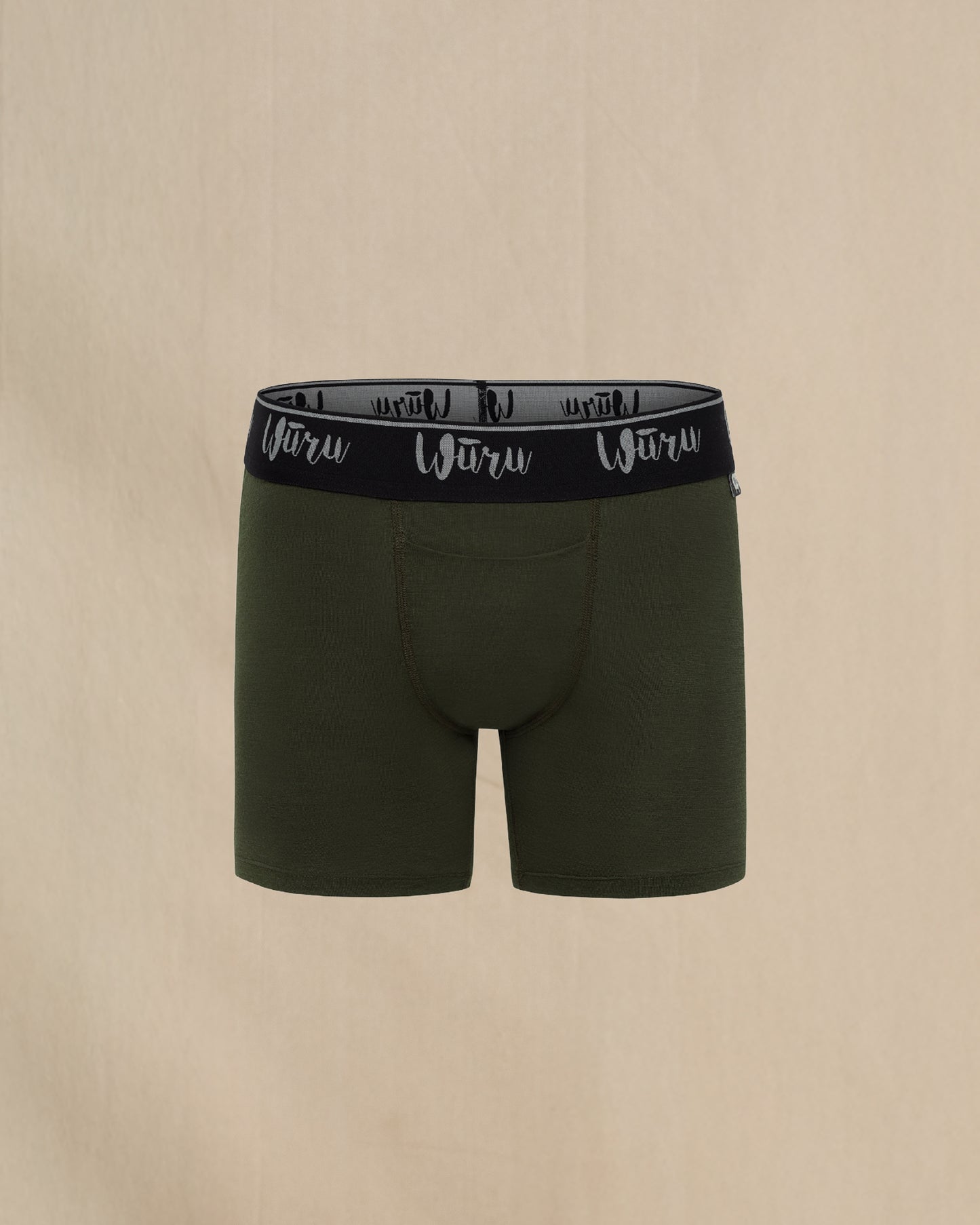 Wuru Men's 100% Merino Wool Boxer Brief Green