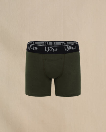Wuru Men's 100% Merino Wool Boxer Brief Green