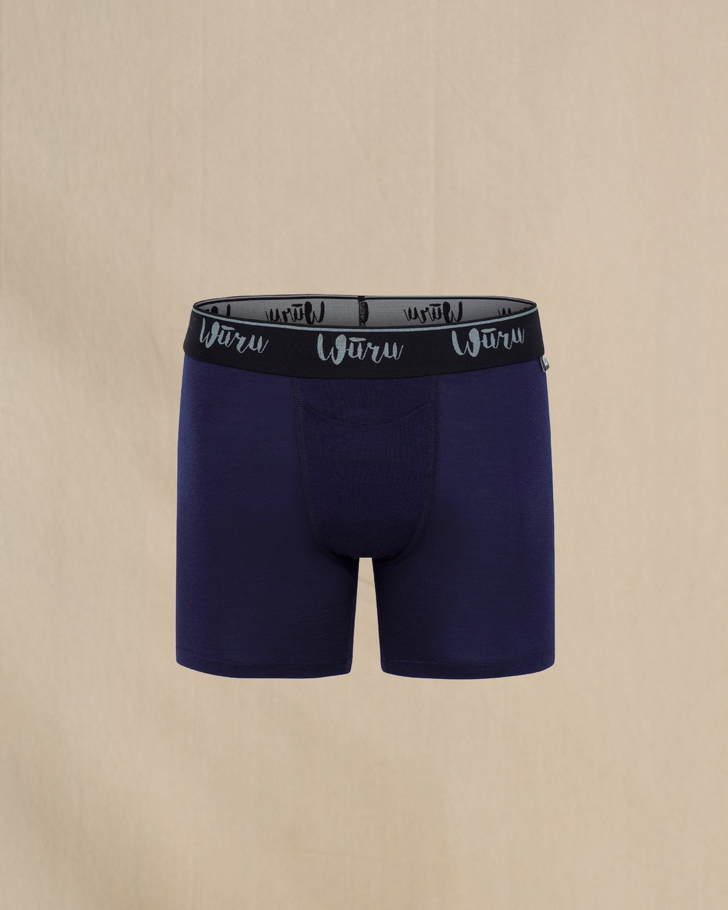 Wuru Men's 100% Merino Wool Boxer Brief Navy