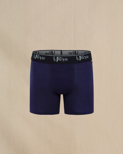 Wuru Men's 100% Merino Wool Boxer Brief Navy