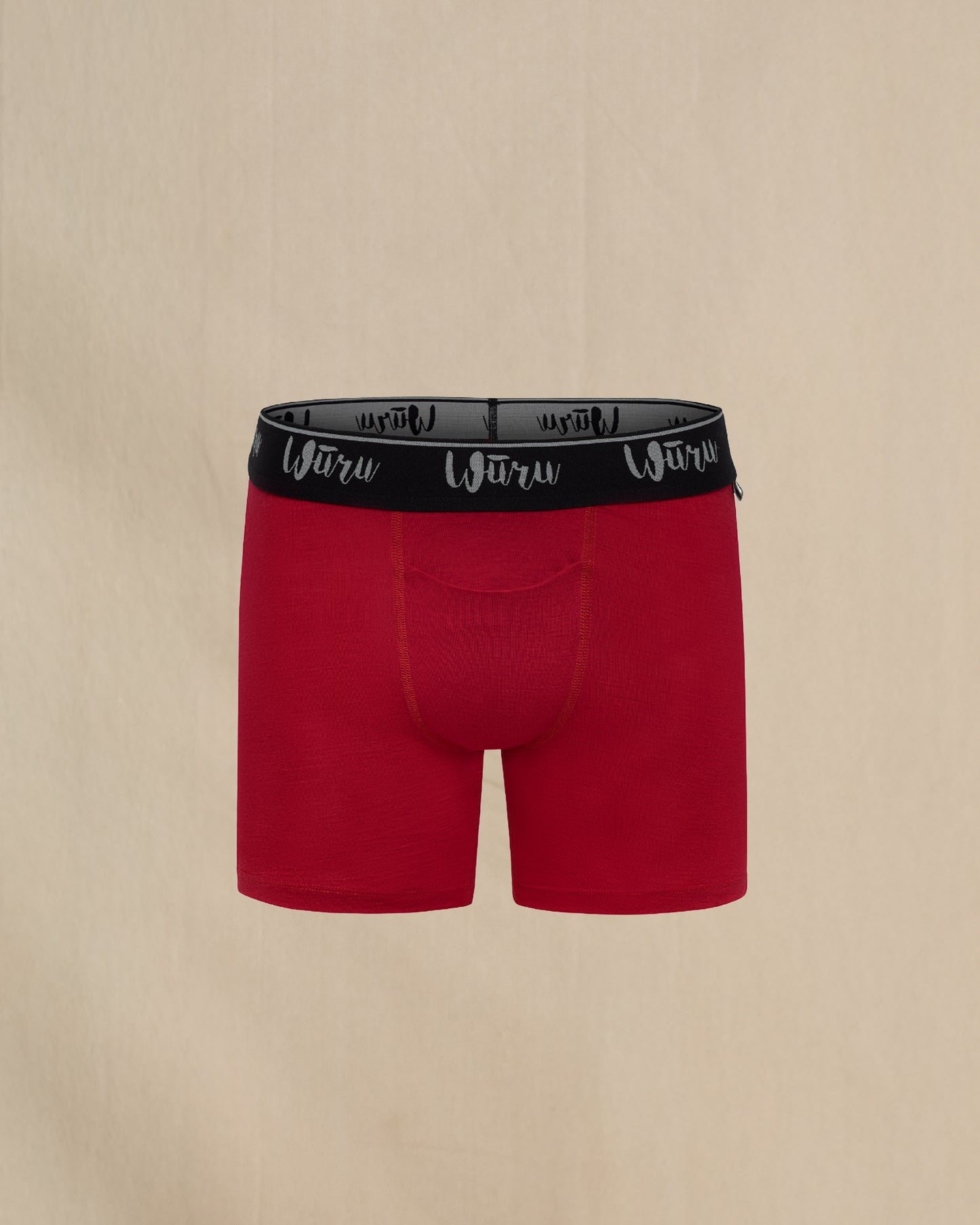 Wuru Men's 100% Merino Wool Boxer Brief red