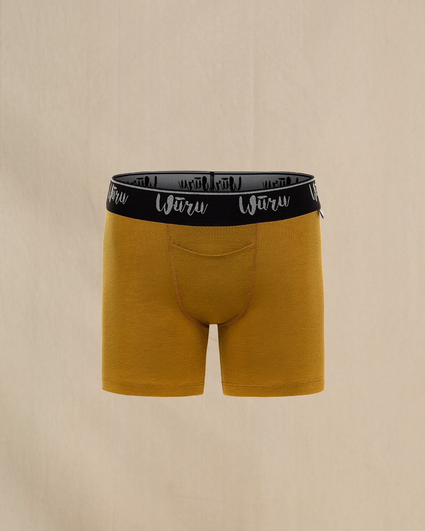 Wuru Men's 100% Merino Wool Boxer Brief whiskey