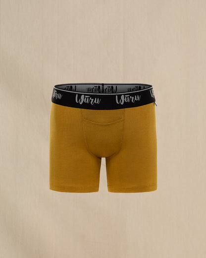 Wuru Men's 100% Merino Wool Boxer Brief whiskey