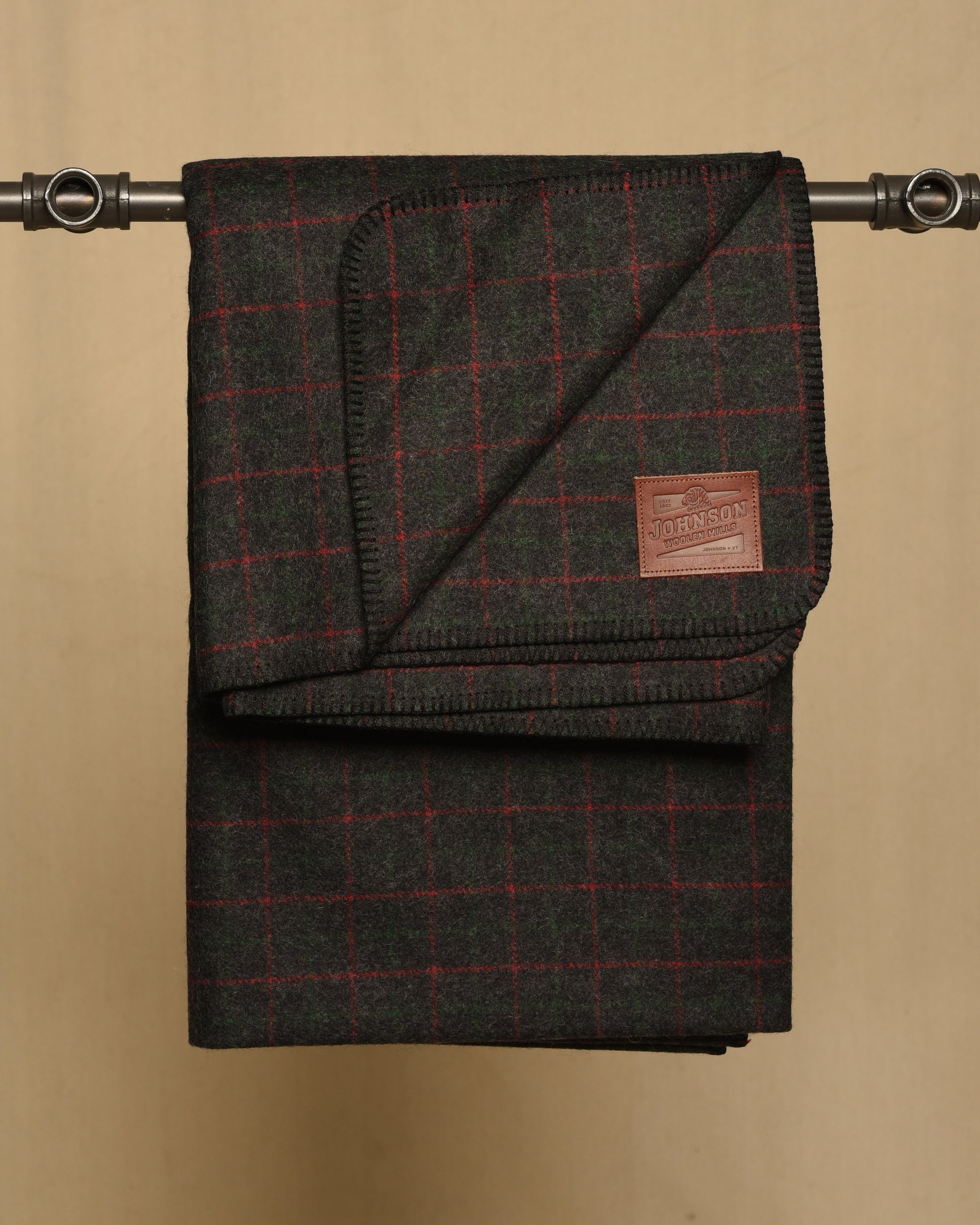 Johnson Woolen Mills wool Adirondack, Plaid throw blanket