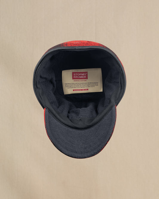 Interior View of Stormy Kromer Original Red and black plaid wool hat