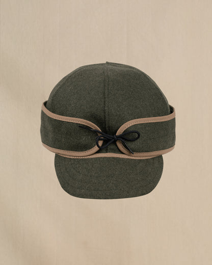 Stormy Kromer Mackinaw Olive wool hat front side