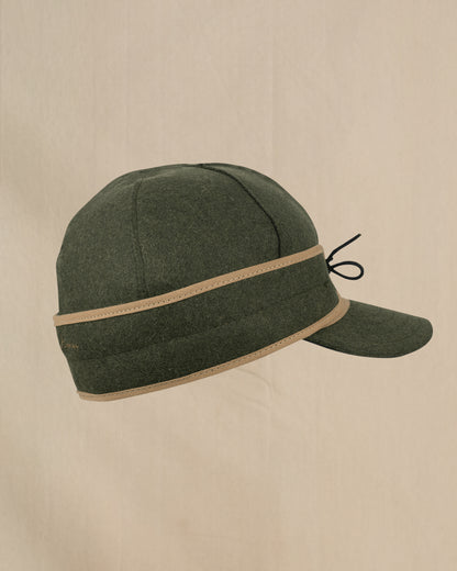 Stormy Kromer Mackinaw Olive wool hat side view