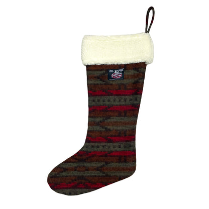 Johnson Woolen Mills red pine wool Christmas stocking